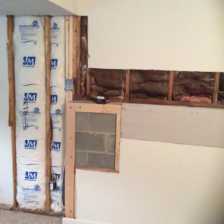 Wall insulation replacement during Basement Flood Cleanup in Fox Lake